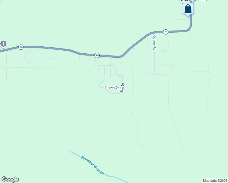map of restaurants, bars, coffee shops, grocery stores, and more near 121 Shawn Drive in Kirbyville