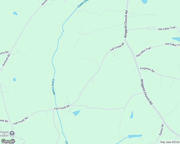 map of restaurants, bars, coffee shops, grocery stores, and more near 1209 Fall Creek Road in Ringgold