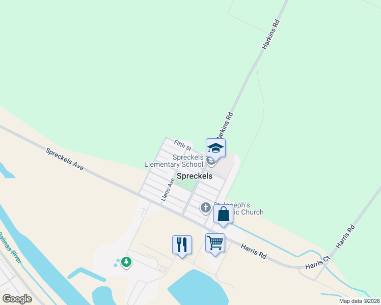 map of restaurants, bars, coffee shops, grocery stores, and more near 90 5th St in Salinas