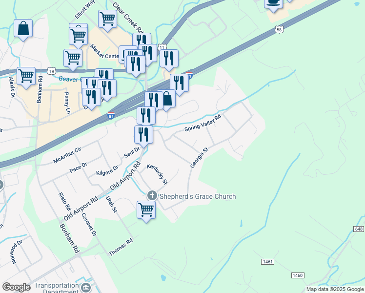 map of restaurants, bars, coffee shops, grocery stores, and more near 21-67 Homestead Drive in Bristol