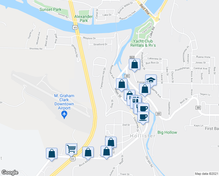 map of restaurants, bars, coffee shops, grocery stores, and more near 184 North Esplanade Drive in Hollister