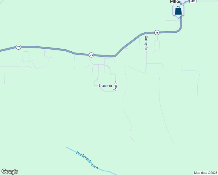 map of restaurants, bars, coffee shops, grocery stores, and more near 121 Shawn Drive in Kirbyville