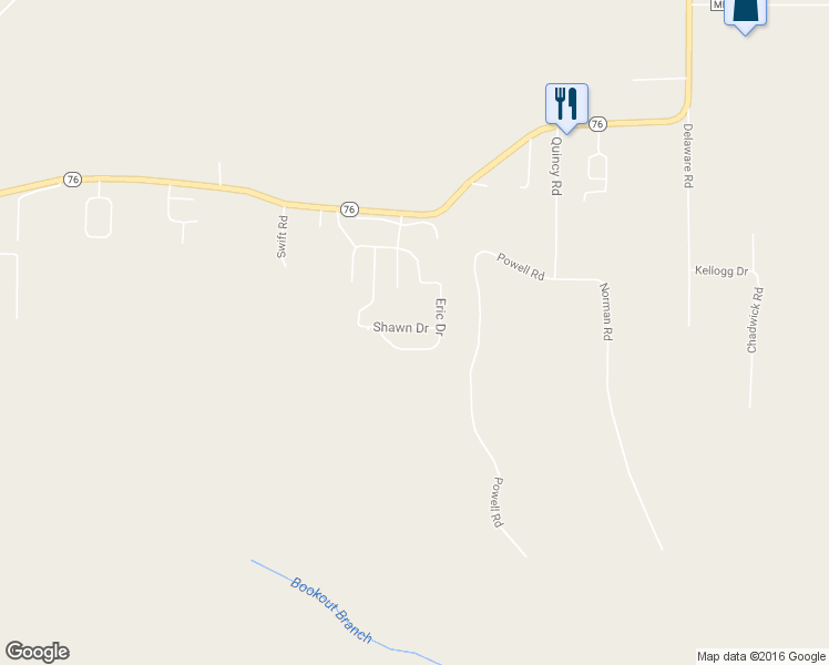 map of restaurants, bars, coffee shops, grocery stores, and more near 121 Shawn Drive in Kirbyville