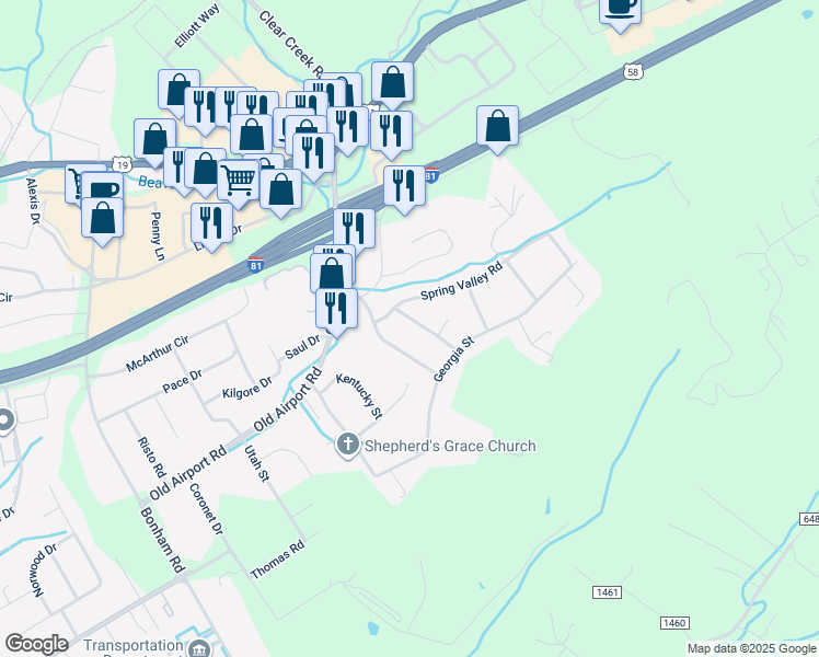 map of restaurants, bars, coffee shops, grocery stores, and more near 21 Homestead Drive in Bristol