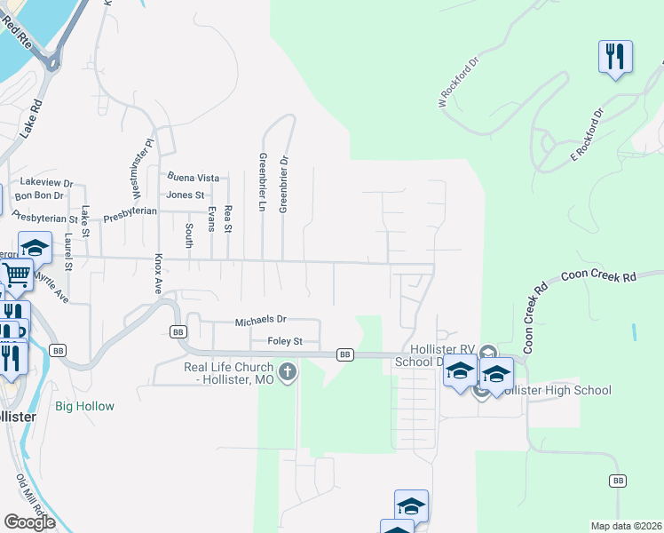 map of restaurants, bars, coffee shops, grocery stores, and more near 1129 Evergreen Avenue in Hollister