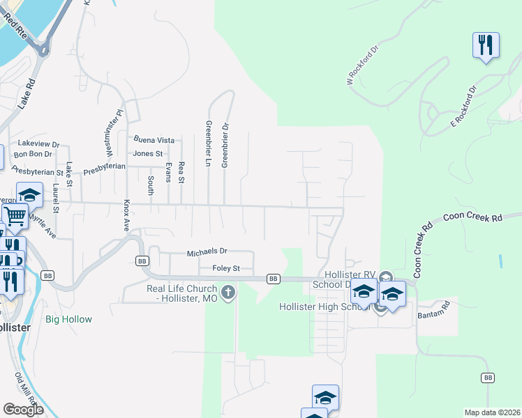 map of restaurants, bars, coffee shops, grocery stores, and more near 1129 Evergreen Avenue in Hollister
