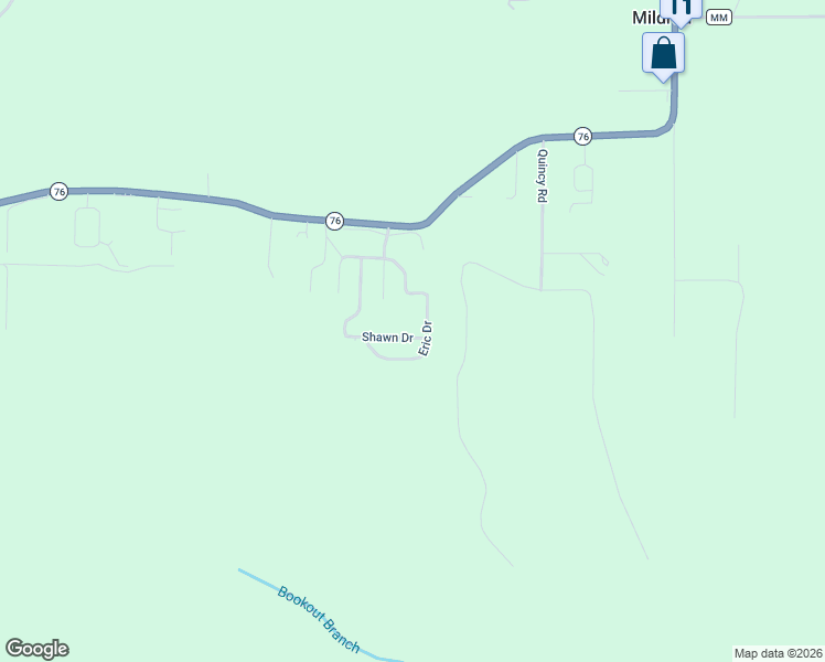 map of restaurants, bars, coffee shops, grocery stores, and more near 121 Shawn Drive in Kirbyville