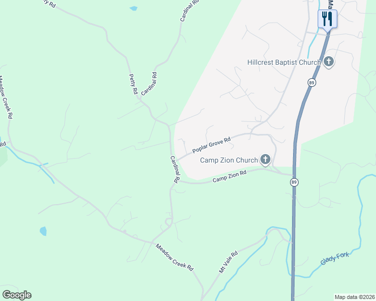 map of restaurants, bars, coffee shops, grocery stores, and more near 131 Poplar Grove Road in Galax