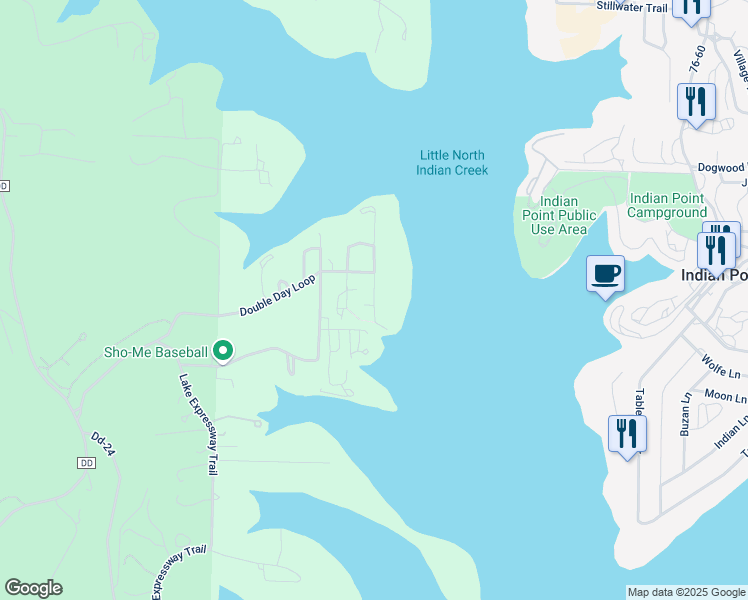 map of restaurants, bars, coffee shops, grocery stores, and more near Valley Beach Drive in Stone County