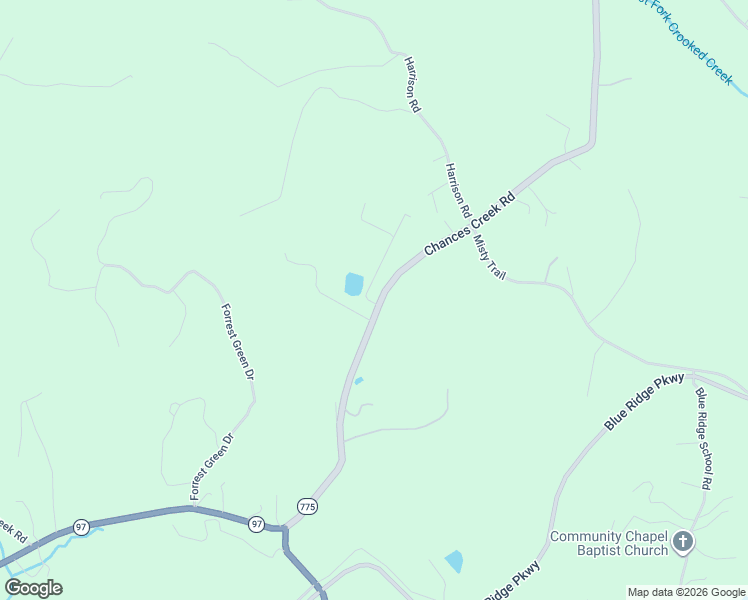 map of restaurants, bars, coffee shops, grocery stores, and more near Chances Creek Road in Fancy Gap