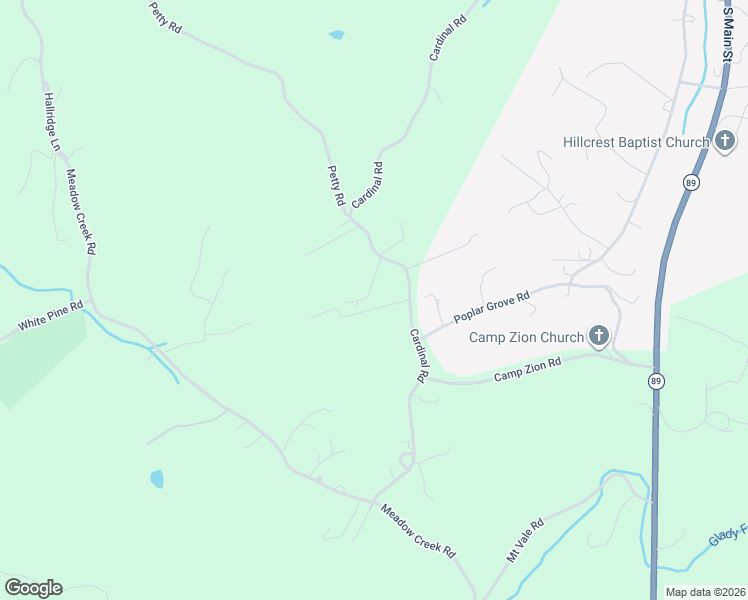 map of restaurants, bars, coffee shops, grocery stores, and more near 54 Singletree Lane in Galax