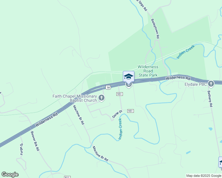 map of restaurants, bars, coffee shops, grocery stores, and more near Wilderness Road in Ewing