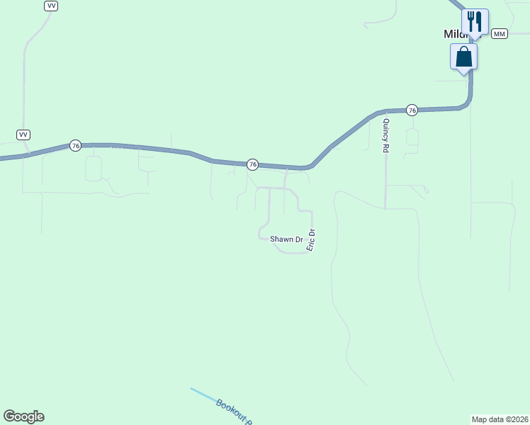 map of restaurants, bars, coffee shops, grocery stores, and more near 220 Pickett Ridge in Kirbyville