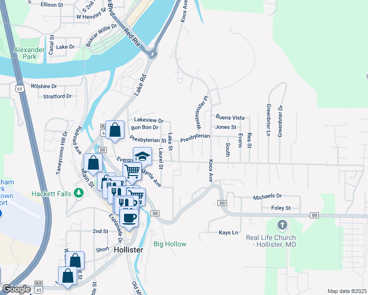map of restaurants, bars, coffee shops, grocery stores, and more near 176 Church Street in Hollister