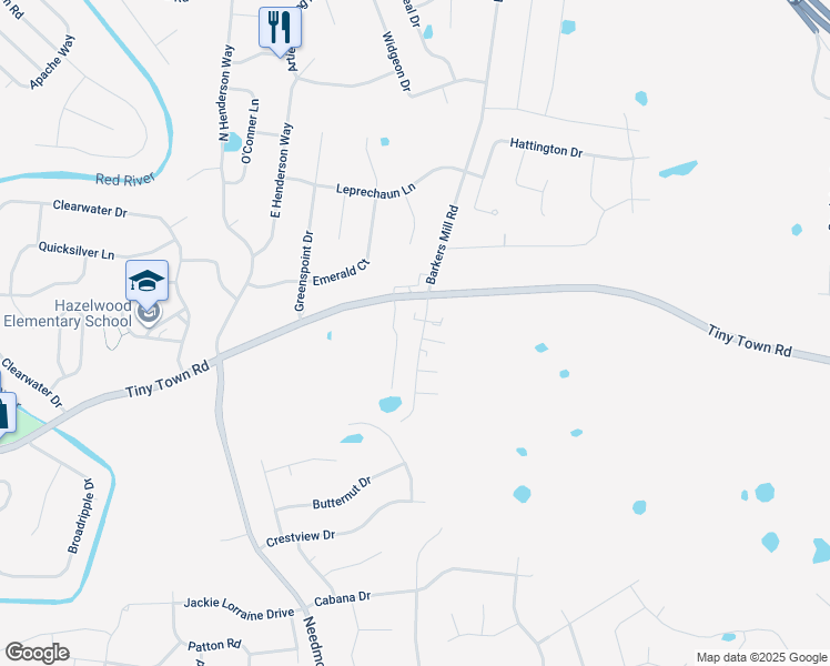 map of restaurants, bars, coffee shops, grocery stores, and more near 3280 Tower Drive in Clarksville