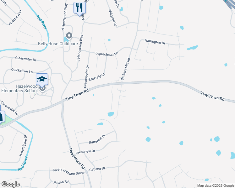 map of restaurants, bars, coffee shops, grocery stores, and more near 3280 Tower Drive in Clarksville