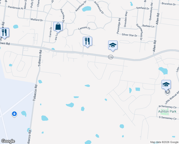 map of restaurants, bars, coffee shops, grocery stores, and more near 799 Princeton Circle in Clarksville