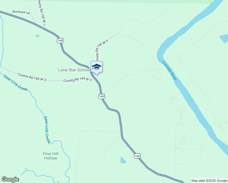 map of restaurants, bars, coffee shops, grocery stores, and more near County Road 160 W-2 in Doniphan