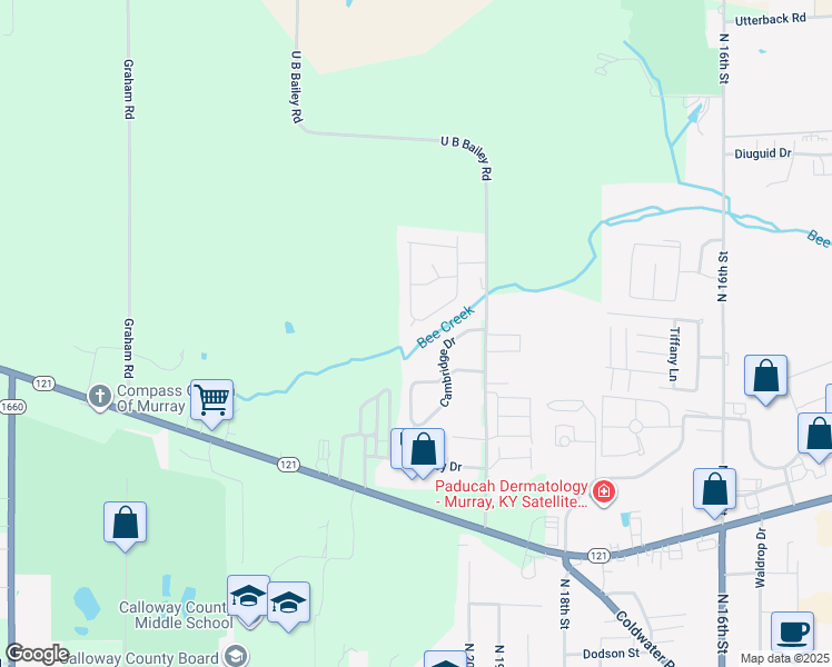 map of restaurants, bars, coffee shops, grocery stores, and more near 147 Harvard Drive in Murray