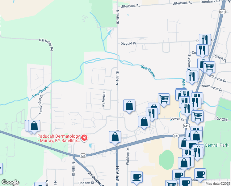 map of restaurants, bars, coffee shops, grocery stores, and more near 1403 North 16th Street in Murray
