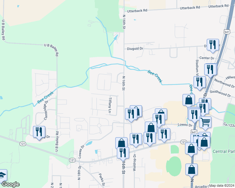 map of restaurants, bars, coffee shops, grocery stores, and more near 1453-1473 North 16th Street in Murray