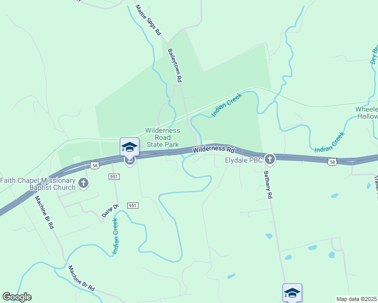 map of restaurants, bars, coffee shops, grocery stores, and more near Wilderness Road in Ewing