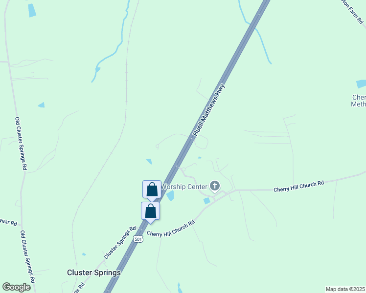 map of restaurants, bars, coffee shops, grocery stores, and more near 5094-5148 Huell Matthews Highway in South Boston