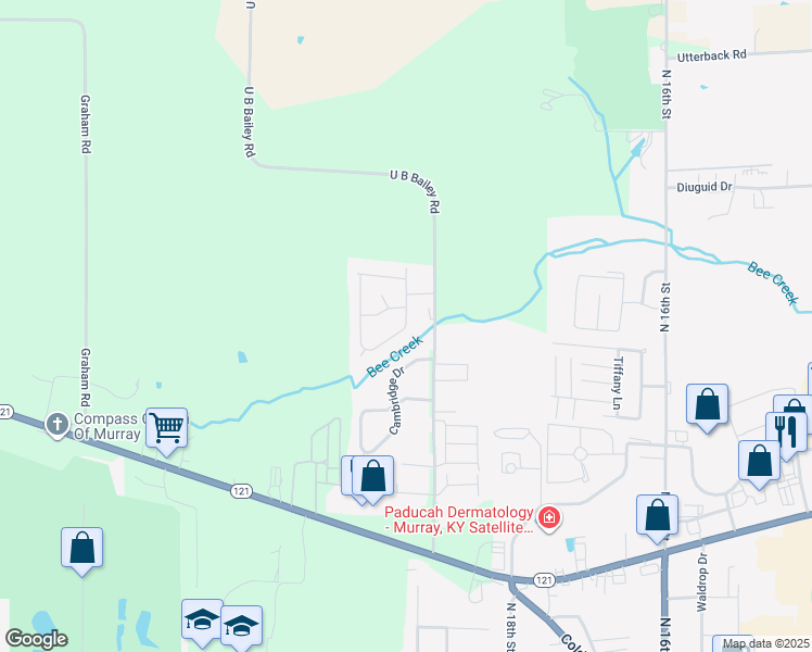 map of restaurants, bars, coffee shops, grocery stores, and more near 78 Welch Drive in Murray