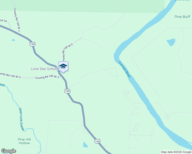 map of restaurants, bars, coffee shops, grocery stores, and more near County Road 160 W-2 in Doniphan