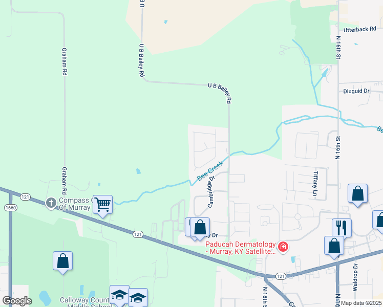 map of restaurants, bars, coffee shops, grocery stores, and more near 93 Harvard Drive in Murray