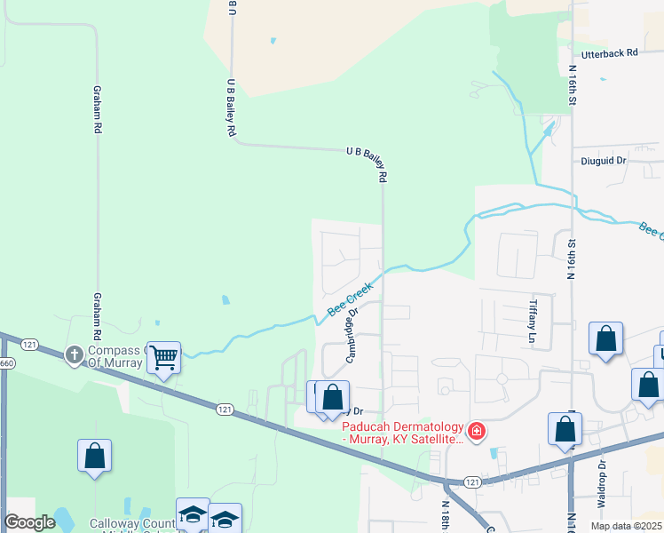 map of restaurants, bars, coffee shops, grocery stores, and more near 93 Harvard Drive in Murray
