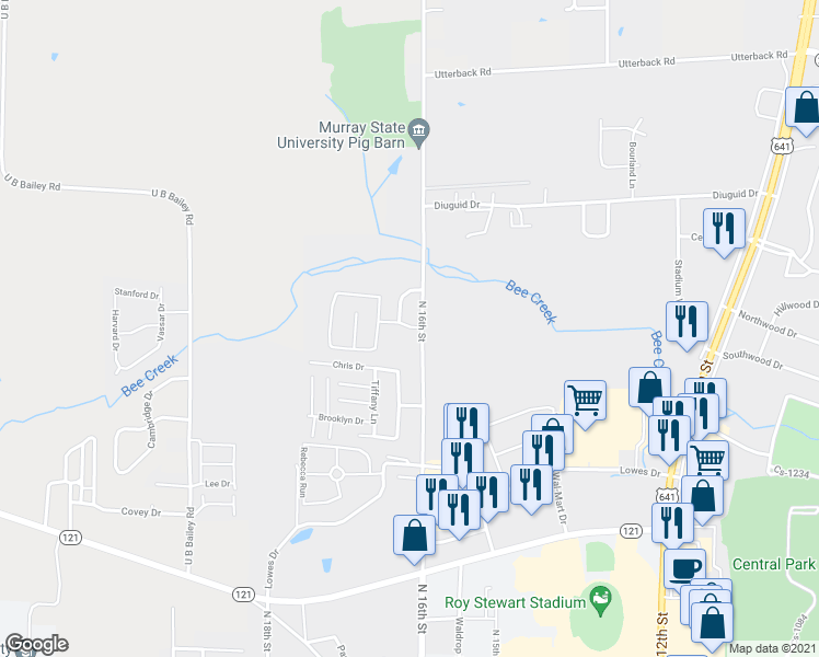 map of restaurants, bars, coffee shops, grocery stores, and more near 1473 North 16th Street in Murray