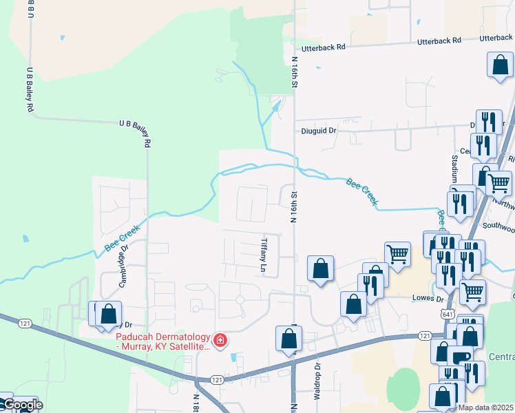 map of restaurants, bars, coffee shops, grocery stores, and more near 1421 North 16th Street in Murray