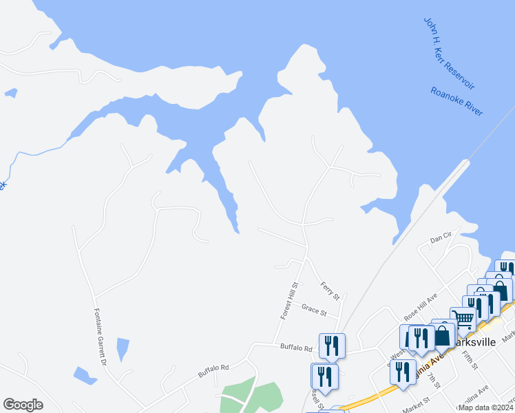 map of restaurants, bars, coffee shops, grocery stores, and more near in Clarksville