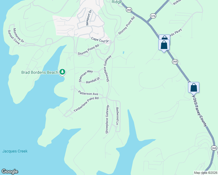 map of restaurants, bars, coffee shops, grocery stores, and more near Showplace Gateway in Branson
