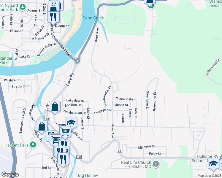 map of restaurants, bars, coffee shops, grocery stores, and more near 523 Knox Avenue in Hollister