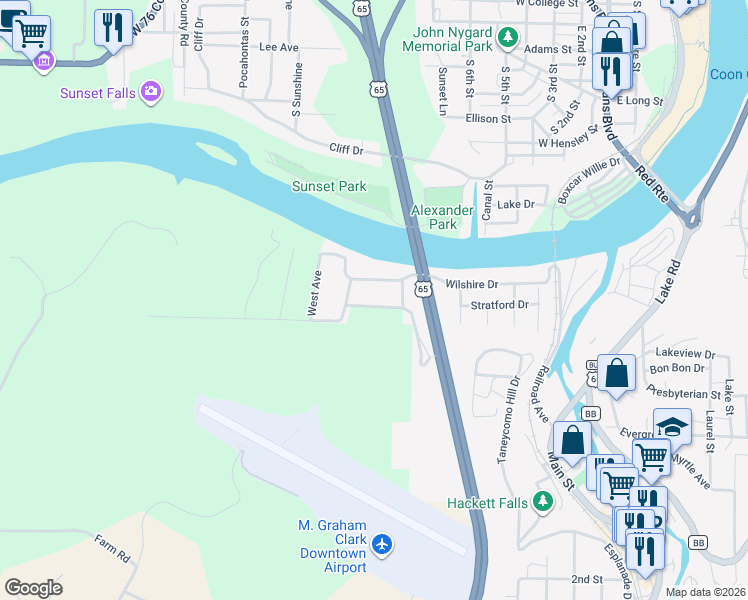 map of restaurants, bars, coffee shops, grocery stores, and more near Stafford Dr in Hollister