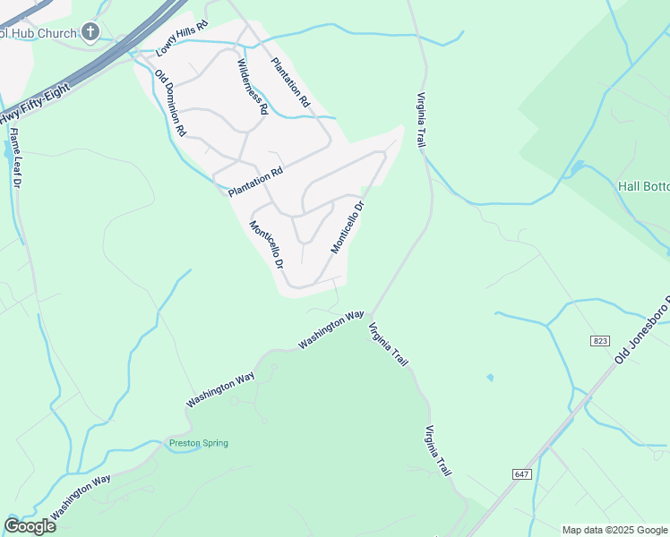 map of restaurants, bars, coffee shops, grocery stores, and more near 15557 Monticello Drive in Bristol