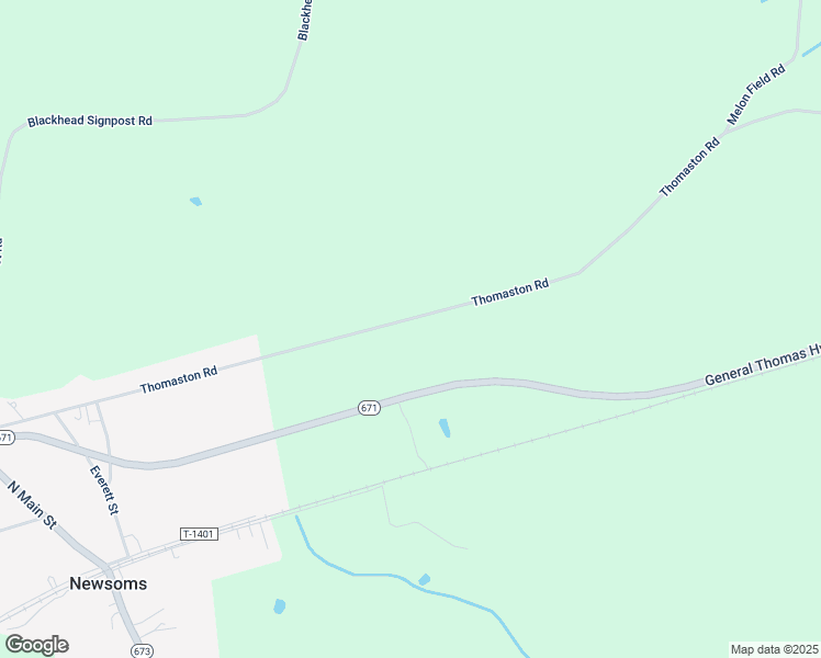 map of restaurants, bars, coffee shops, grocery stores, and more near 23180 Thomaston Road in Newsoms