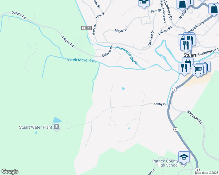 map of restaurants, bars, coffee shops, grocery stores, and more near 155 Yellow Brick Road in Stuart