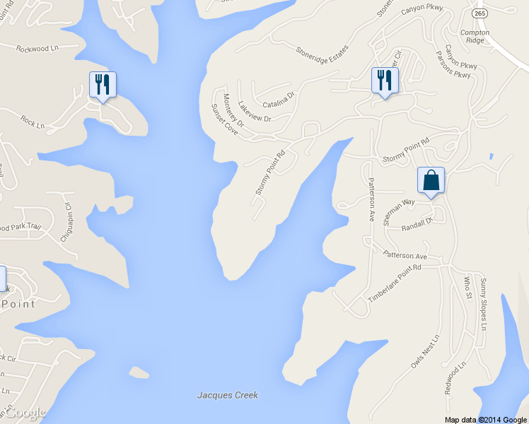 map of restaurants, bars, coffee shops, grocery stores, and more near 68 Soper Lane in Branson