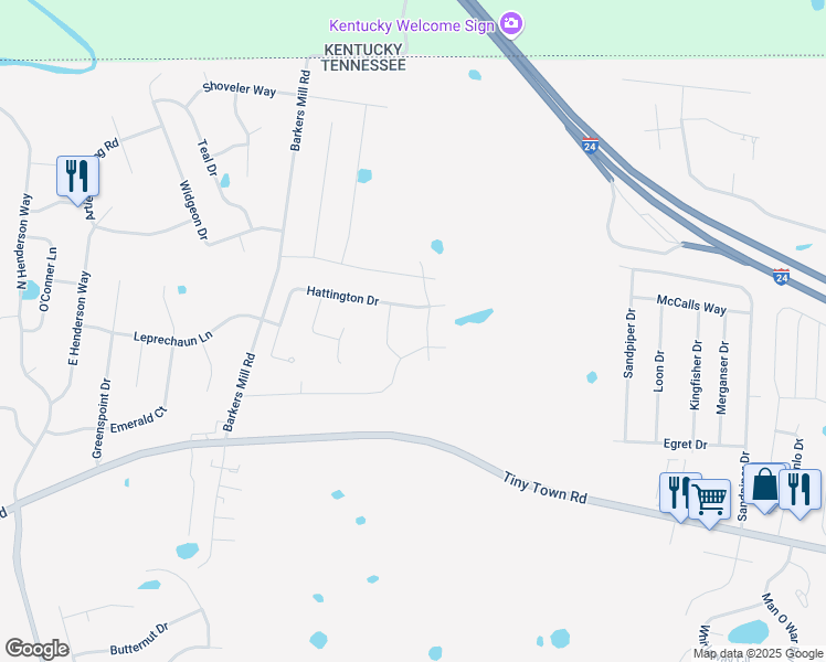 map of restaurants, bars, coffee shops, grocery stores, and more near 208 Union Camp Boulevard in Clarksville