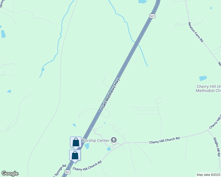 map of restaurants, bars, coffee shops, grocery stores, and more near 5094 Huell Matthews Highway in South Boston