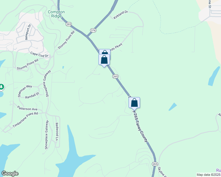 map of restaurants, bars, coffee shops, grocery stores, and more near 184 Hummingbird Hills Ln in Branson