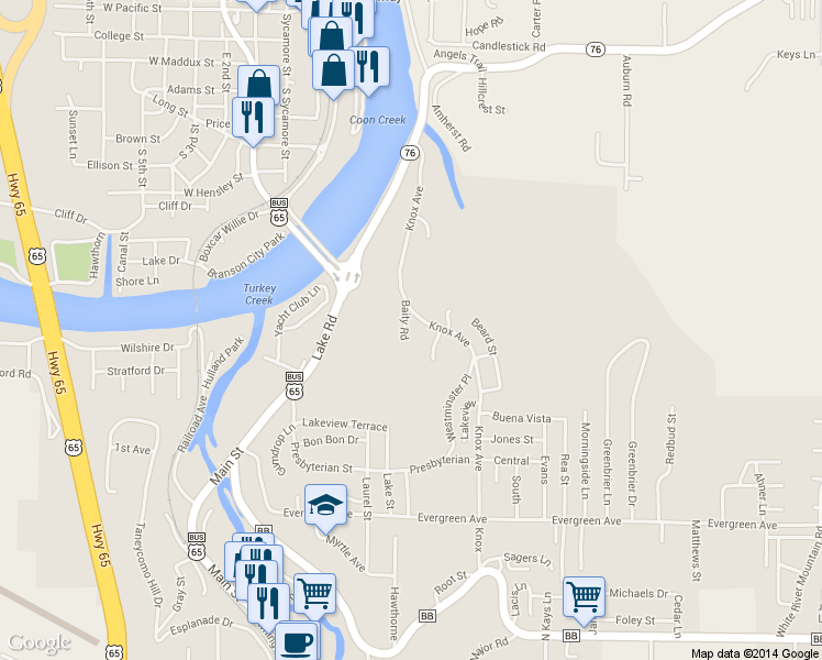 map of restaurants, bars, coffee shops, grocery stores, and more near 138 Baity Road in Hollister