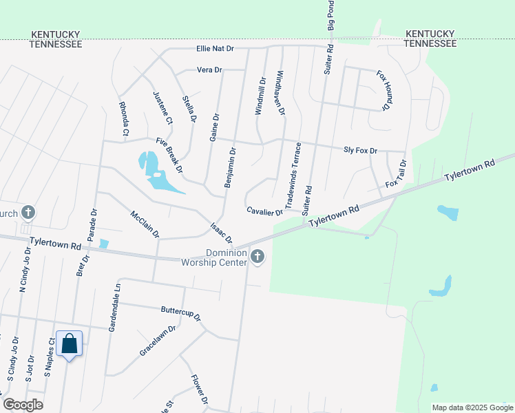 map of restaurants, bars, coffee shops, grocery stores, and more near 728 Cavalier Drive in Clarksville