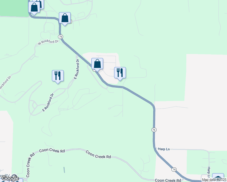 map of restaurants, bars, coffee shops, grocery stores, and more near 415 Heritage Estates Road in Kirbyville