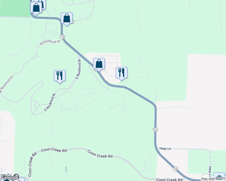 map of restaurants, bars, coffee shops, grocery stores, and more near 415 Heritage Estates Road in Kirbyville
