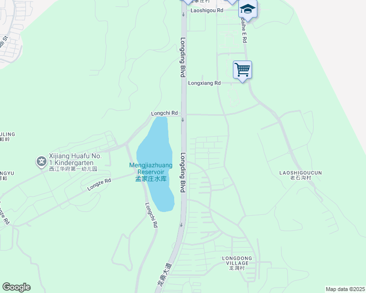 map of restaurants, bars, coffee shops, grocery stores, and more near Long Ding Da Dao in Ji Nan Shi