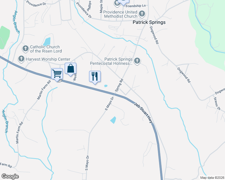 map of restaurants, bars, coffee shops, grocery stores, and more near 68-72 Spring Road in Stuart